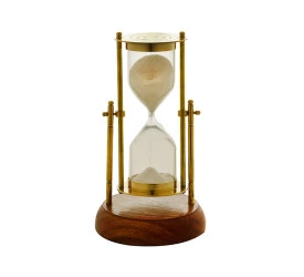 Ampulheta Wolff Decorativa Metal e Madeira Dourada 20x11cm