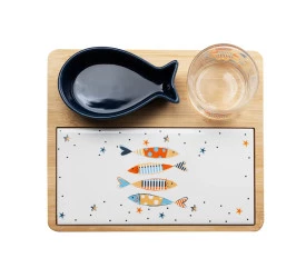 Conjunto 4 Pçs Petisqueira Wolff C/ Bowl Bandeja e Tabua Iki