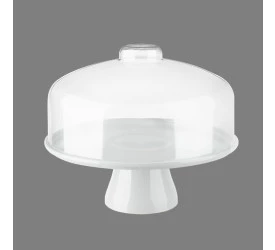 BOLEIRA COZA CAKE C/ CUPULA BRANCO 32CM 10111/0007