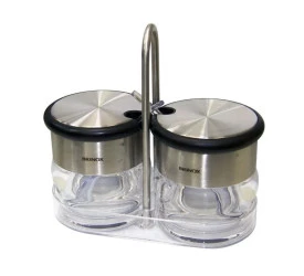 CONJUNTO BRINOX PORTA COND. 2PÇ 110ML COM COLHER 1590/703