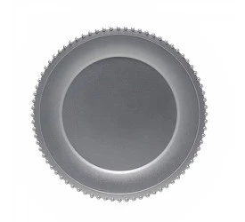 SOUSPLAT YAZI REDONDO BORDA DECORADA PRATA M46-R33PT