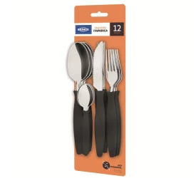 Faqueiro 12 Peças Itaparica Preto Brinox 6000315