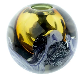 MURANO ESPIRAL FULL FIT EM VIDRO COR AMBAR 26922
