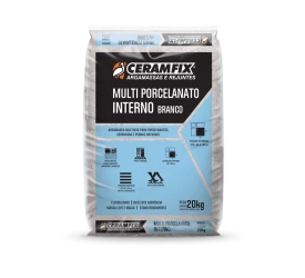 Argamassa Colante Multi Porcelanato Interno Branco Ceramfix 20kg