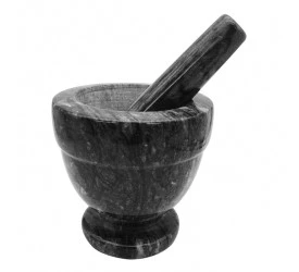 Pilão com Socador em Mármore Cor Preto 26199