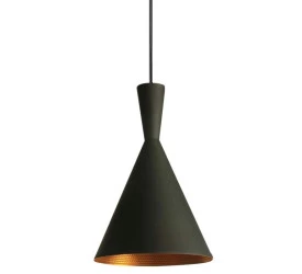 PENDENTE TASCHIBRA 60W 250V TD902 PRETO INTERIOR DOURADO