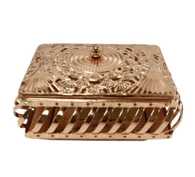 Porta Joia Suez Retangular em Ferro Cor Cobre 26862