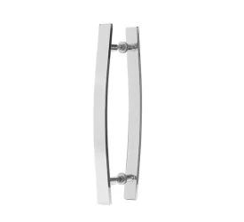 Puxador Florence Alumínio Barra Chata Curvo Brilhante 40 cm