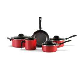 Conjunto de Panelas Brinox 5 Peças Garlic Vermelho 7001100