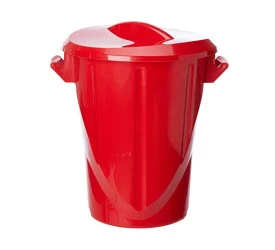 Cesto Multi Uso com Tampa 100 Litros Vermelho 54x60x70Cm