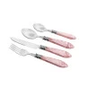 Faqueiro Lyor De Aço Inox 24Pçs Mother Pearl Rosa Luxo
