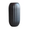 Vaso L'Hermitage Murano Oval Preto Em Vidro D13xA29Cm