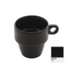 Xícara Lyor P/chá Cerâmica Empilhável Preta 210Ml