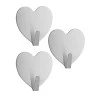 Conjunto 3 Ganchos Lyor Autoadesivos Em Aço Inox Heart 4Cm