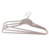 Conjunto 5 Cabides Lyor de Plástico Aveludado Bege 