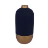 Vaso Btc de Vidro Preto e Dourado Bc0118