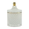 Potiche Decorativo Wolff Vidro Branco 11x17cm