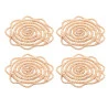 Conjunto 4 Porta Copos Lyor de Fibra Natural Flor Palm 10cm