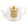 Chaleira Wolff Vidro C/infusor Dourado Inox 600ml 28859