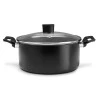 Caçarola Brinox C/tampa Ebony Preto 24x11cm 4,3l