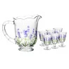 Cj Lyor Jarra 6 Tçs Cristal Lavanda Hand Painting 1,3l/240ml 