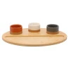 Conjunto 3 Petisqueiras Lyor C/ Bandeja de Bambu 33x25x4cm