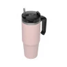 Caneca Wolff Térmica Parede Dupla C/ Canudo Rosa 890ml