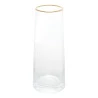 Vaso de Vidro Wolff Com Borda Dourada Liz 11x11x27cm 
