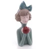 Figura Decorativa Wolff Resina Boneca C/maça 9,5x9,5x23cm