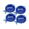 Cjnt 4 Peixes Decorativos Wolff Cerâmica Ocean Azul 20x14cm
