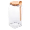 Pote Quadrado de Vidro Lyor C/ Colher de Bambu 1,15l
