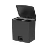 Lixeira De Pedal Ou Trium 20L Duplo Compartimento Preto