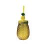 Copo De Vidro Yangzi Com Canudo Abacaxi 540Ml