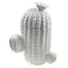 Potiche Decorativo Dynasty Em Cerâmica Cactus Branca