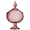 Potiche Splendor L'Hermitage Com Pé Em Cristal Rosa 
