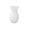 Vaso De Vidro Tipo Murano Branco Leitoso Veneza 11,5X11,5X20
