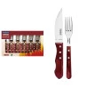 Jogo Churrasco Inox 12Peças Polywood Cabo Vermelho