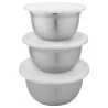 Jogo De Bowls Dynasty Metal 3 Peças Em Inox Com Tampa