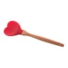 Colher De Silicone Lyor C/Cabo De Bambu Heart Vermelho 