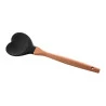 Colher De Silicone Lyor C/Cabo De Bambu Heart Preto