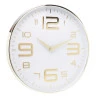Relógio De Parede Lyor Em Plástico Branco C/Dourado