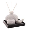Conjunto Difusor Lyor Cerâmica Branco 14x9,5Cm 
