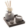 Conjunto Lyor Difusor Ceramica Cinza 14x10Cm