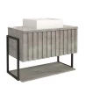 Armário Mgm Frise 80Cm C/ Espelheira Metalon Cimento