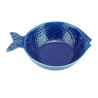 Cjnt 4 Peixes Decorativos Wolff Cerâmica Ocean Azul 20x14cm