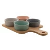 Conjunto Petisqueira Com Bandeja Lyor De Bambu E 4 Peças