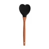 Colher De Silicone Lyor C/Cabo De Bambu Heart Preto