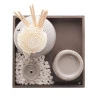 Conjunto Lyor Difusor Ceramica Cinza 14x10Cm
