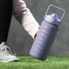 Garrafa Para Água Lyor Com Marcadores Roxa 2L 