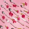 Faqueiro Lyor De Aço Inox 24Pçs Mother Pearl Rosa Luxo